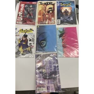 Set Of 7 Comics Ultraman Thor Batgirl 52, 35, Black Widow Harley Quinn Etc